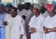 Tinubu observes Eid prayers in Lagos