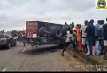 Two trucks, car crash on Lagos expressway