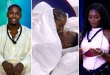 BBNaija: Housemates Goddessa, Araga spark reactions after first kiss